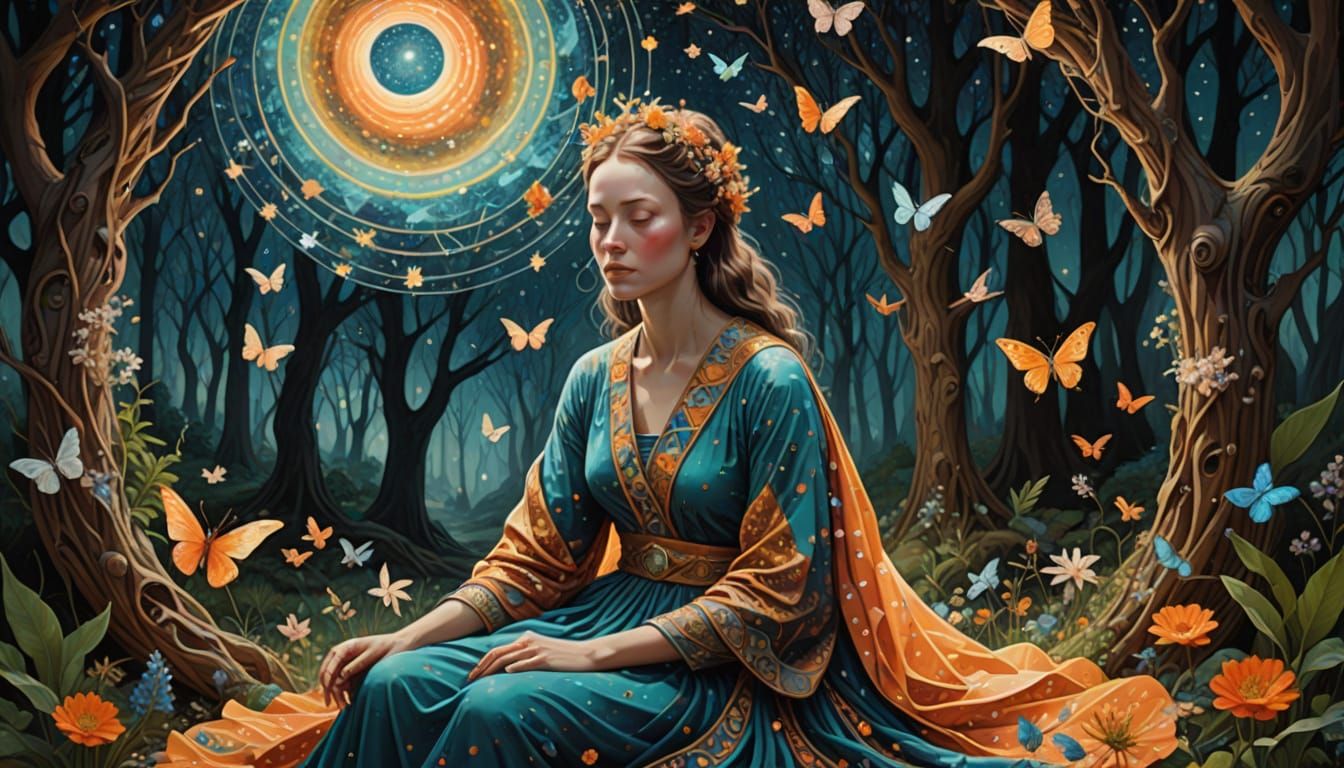 Sculptor in Spiral Artwork with Mystical Bio-Art Vision