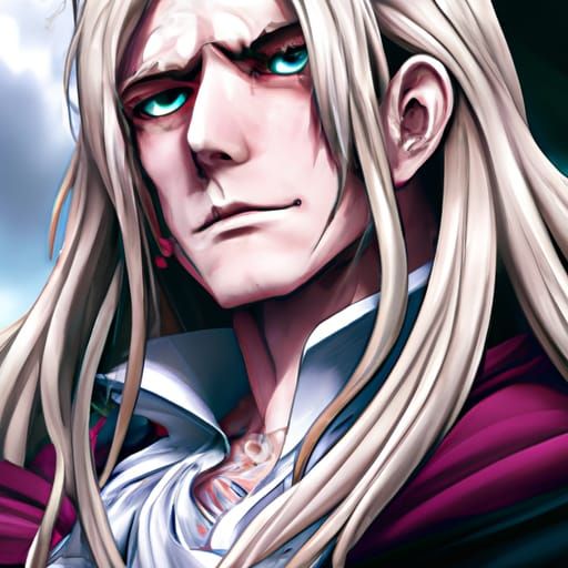 Alucard Portrait in Castlevania Anime Style