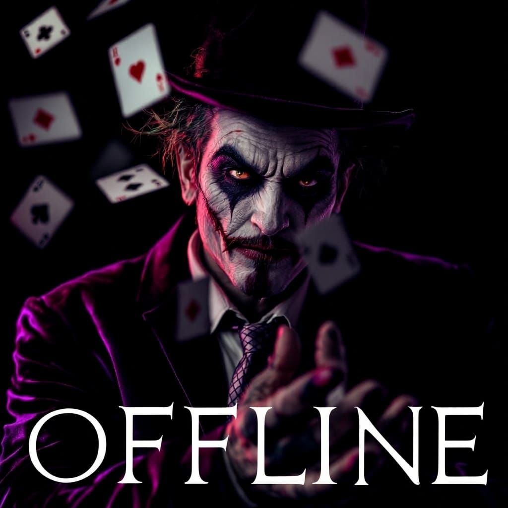 Surreal Film Noir Portrait of a Mysterious Jester in Velvet...