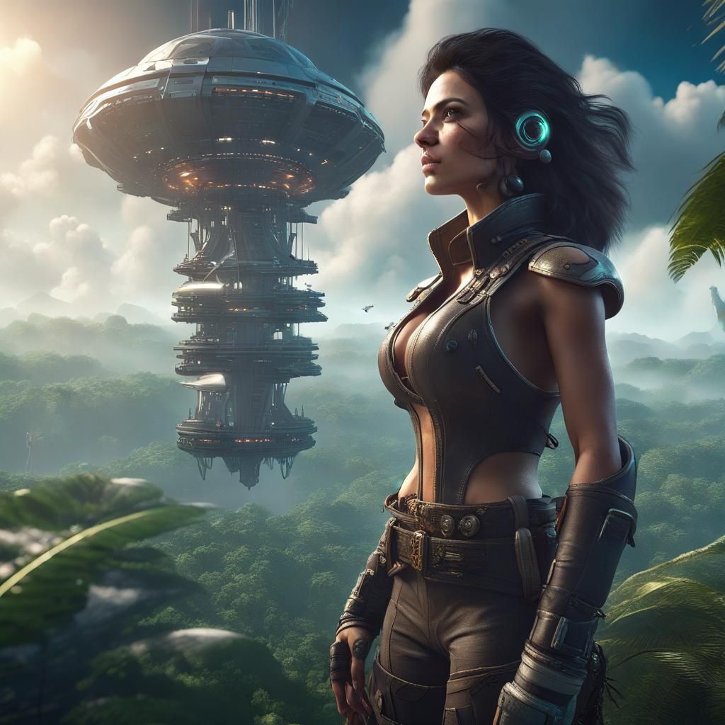 Space Pirate Portrait in a Cinematic 3D Style