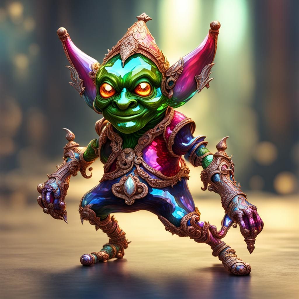 Glittering Glass Goblin Galloping: A Fantasy Image