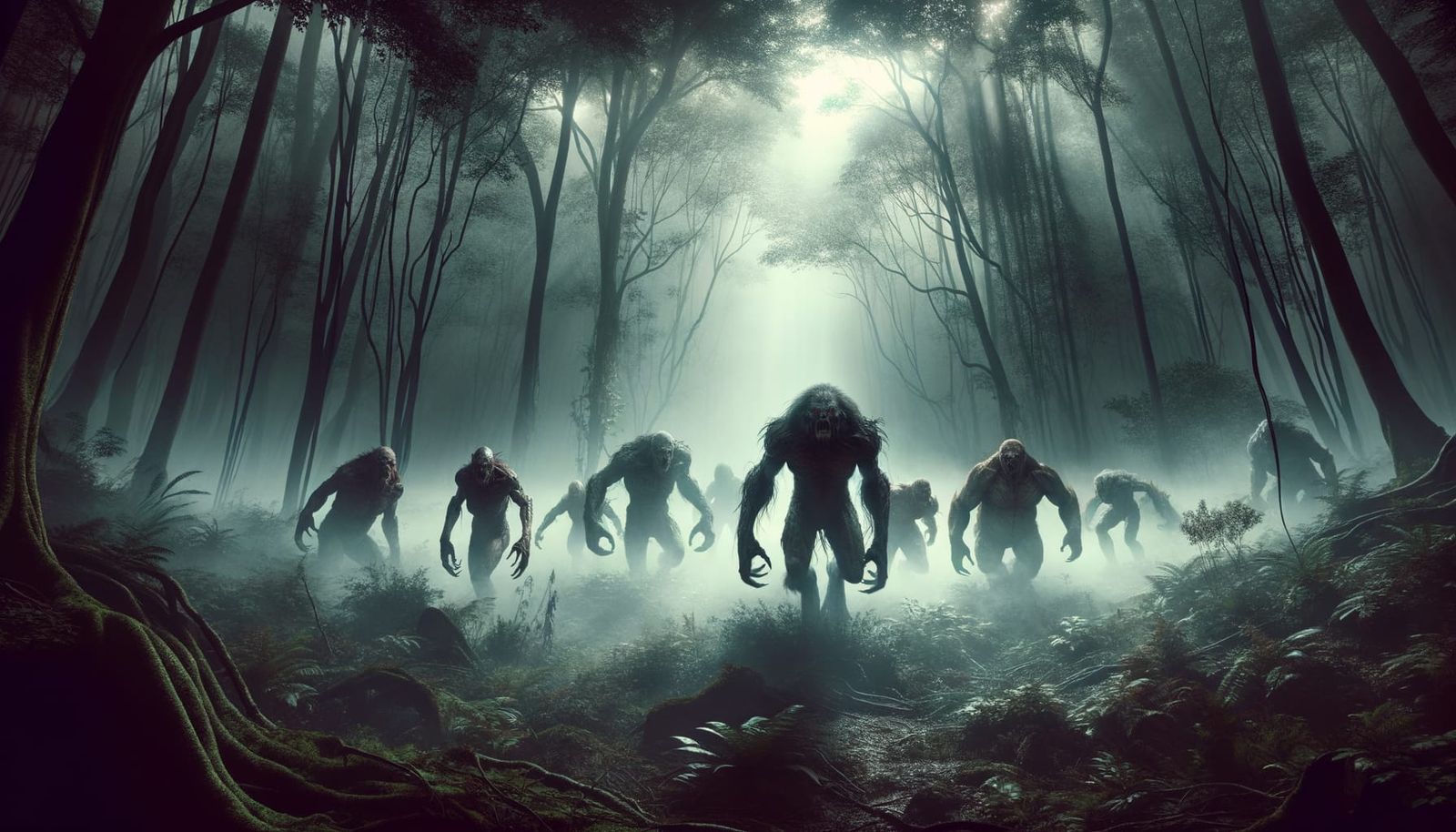 Demonic Beasts Charge Through Foggy Forest