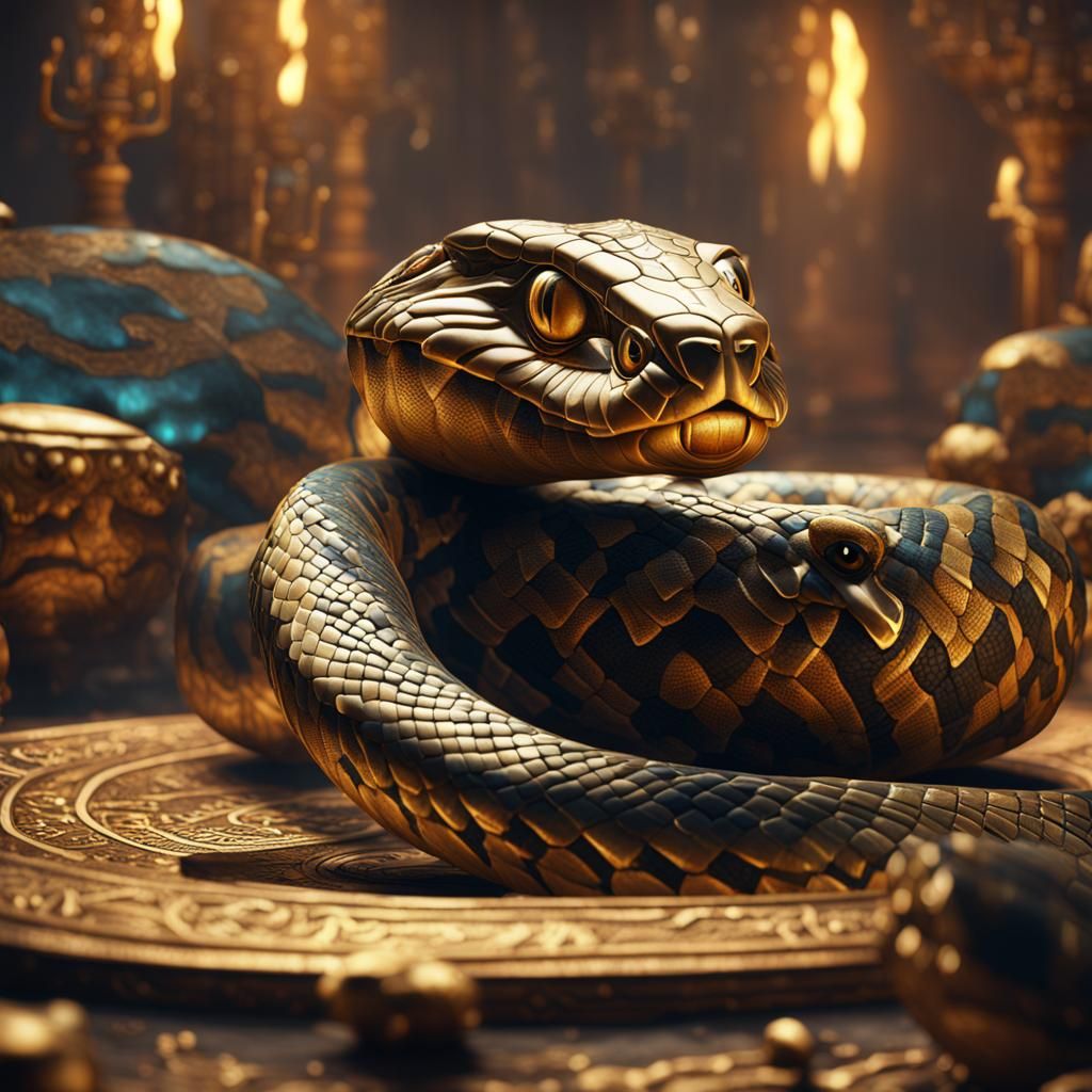 Cleopatra Charms a Snake: Detailed Matte Painting