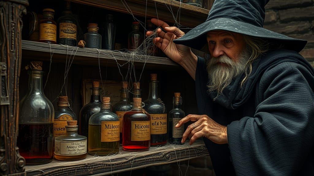 A Witch's Potion Room in Dark Fantasy Style