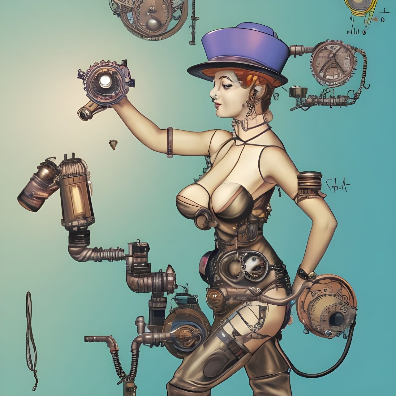 Steampunk Inventor Shows Off Bomp Device, Moebius Style
