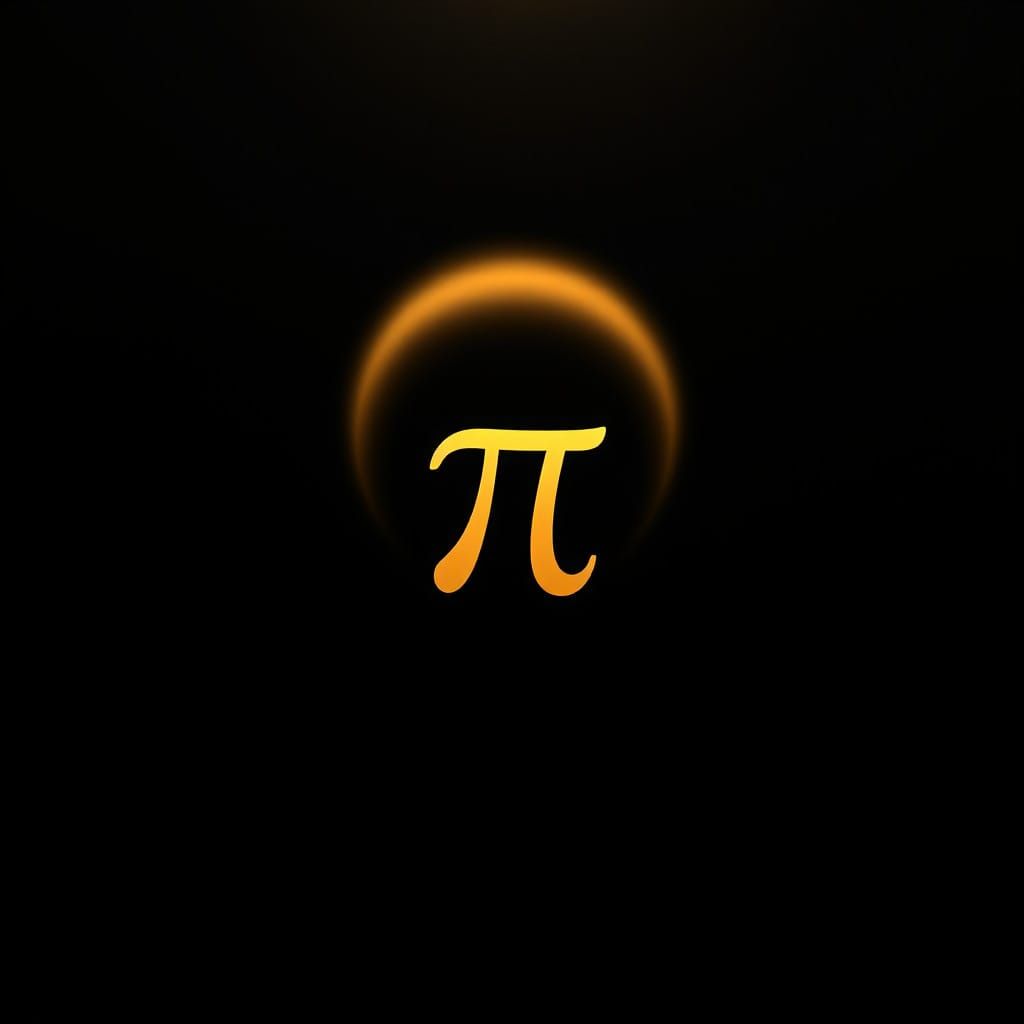 Enigmatic Pi Symbol Illuminated in Golden Light