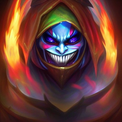Shaco Ablaze: League of Legends in Cosmic Fire
