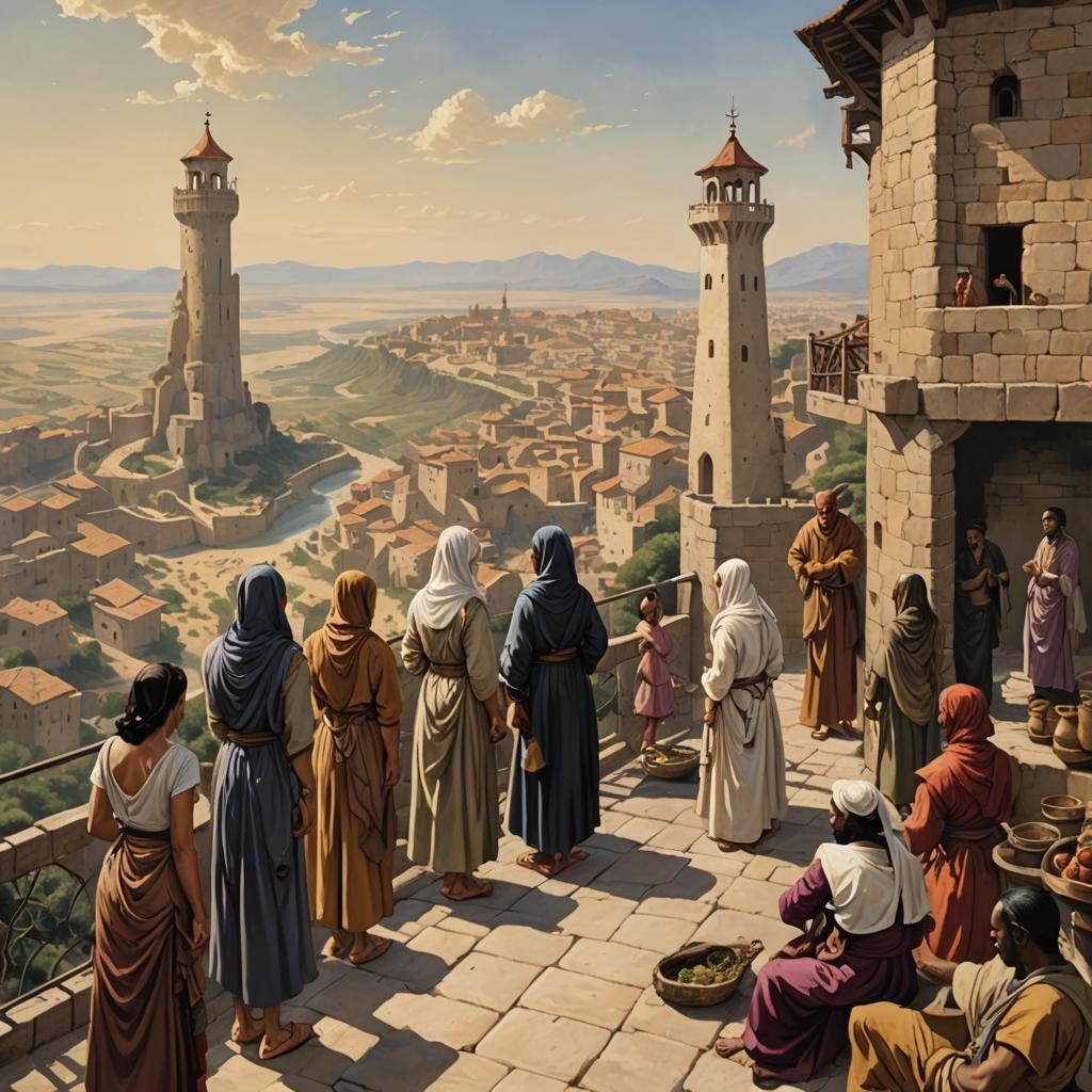 Watchtower Scene Inspired by Bob Dylan Lyrics