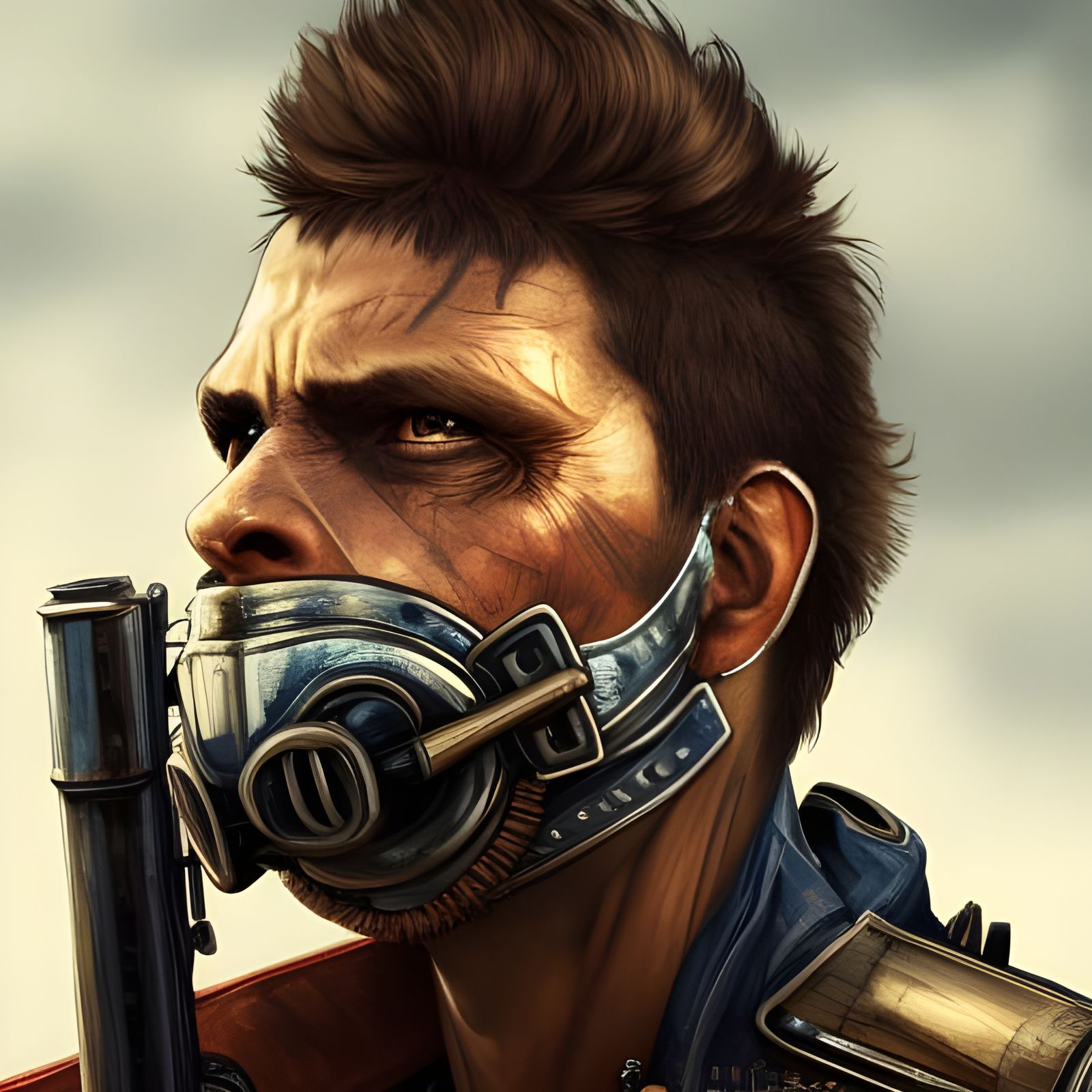 Mad Max Fury Portrait in Hyperdetailed Style