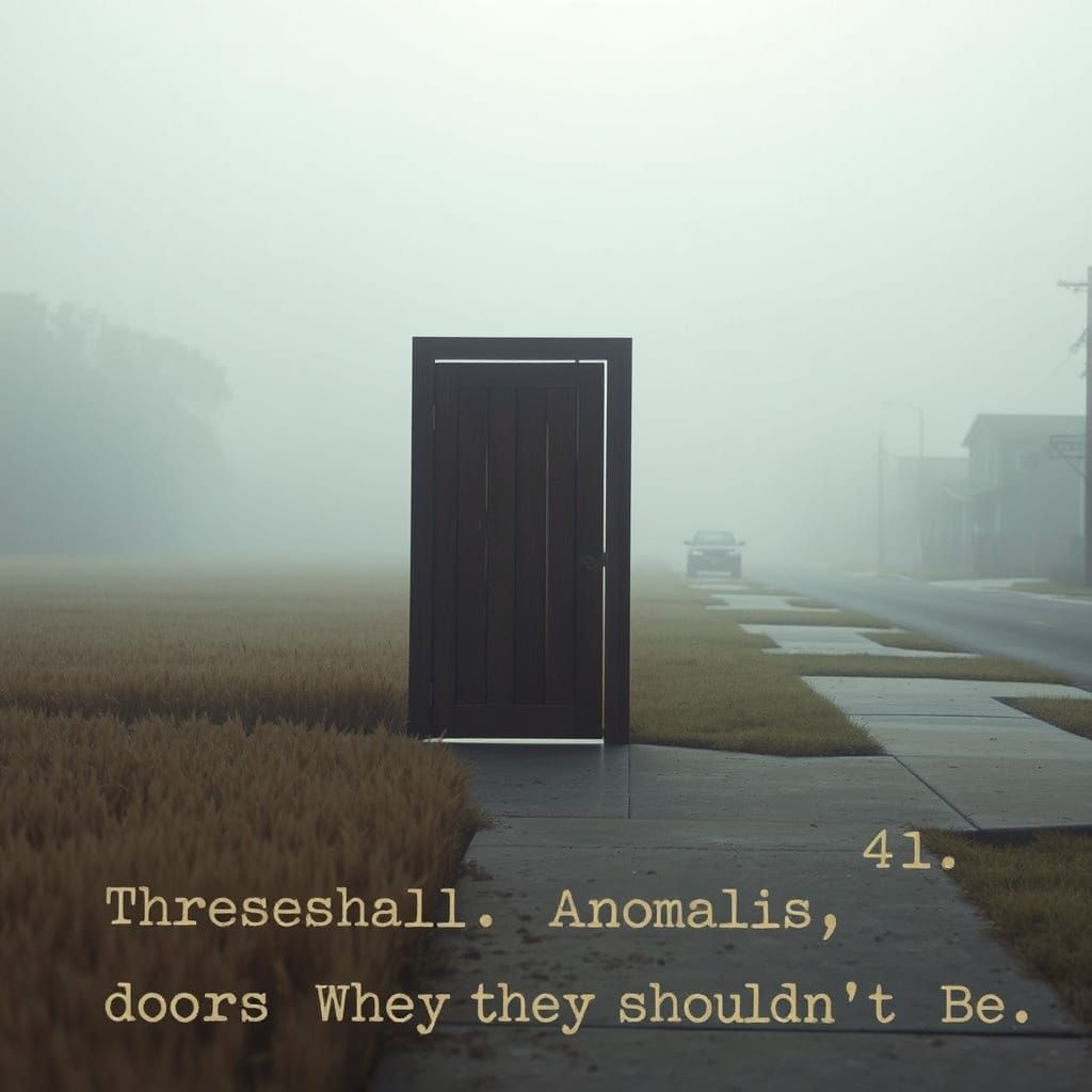 Surreal Doorway Anomaly in Sci-Fi Art Style