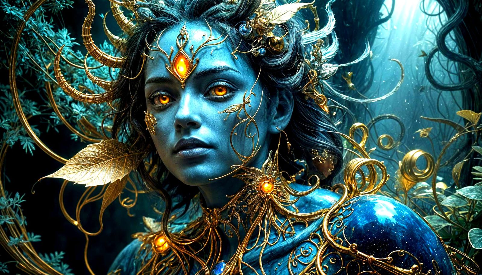 Afrofuturistic Dreamscape with Geometric Lifeforms