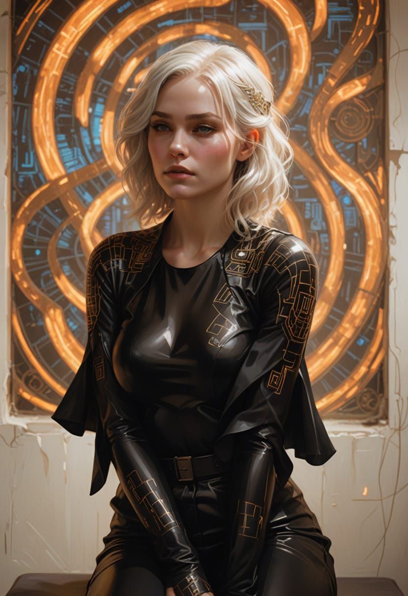 Sensual Goddess in Futuristic Sanctuary