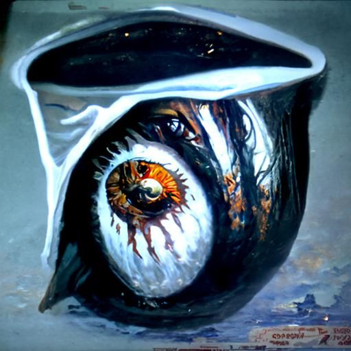 Realistic Oil Painting of a Black Eye