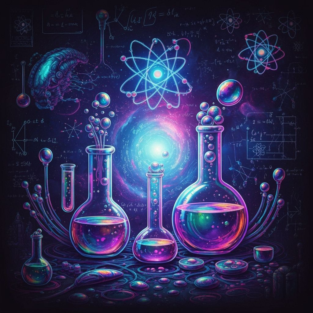 Cosmic Science Discovery Illustration in Digital Matte Style