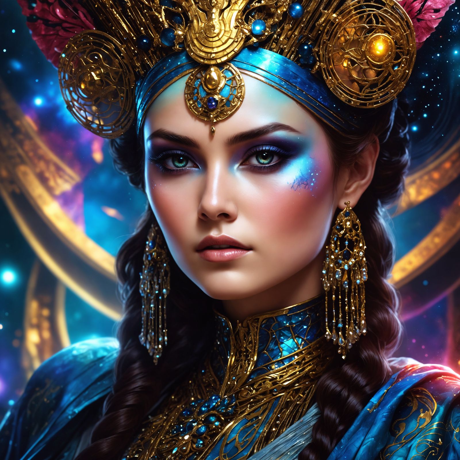 Padme Amadala with Kabuki Makeup, Digital Art