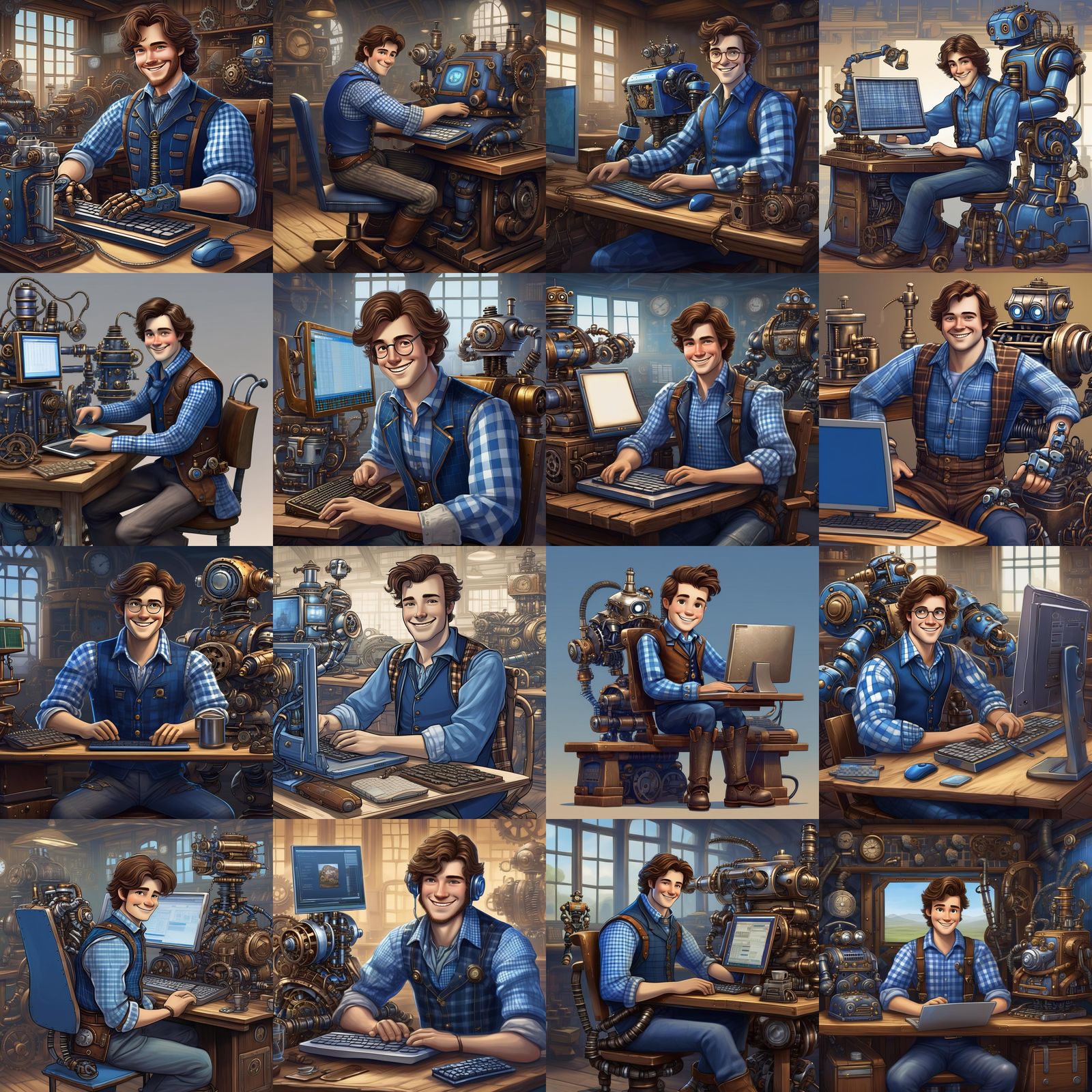 Hybrid Robot Angus Russell with Steampunk Engine