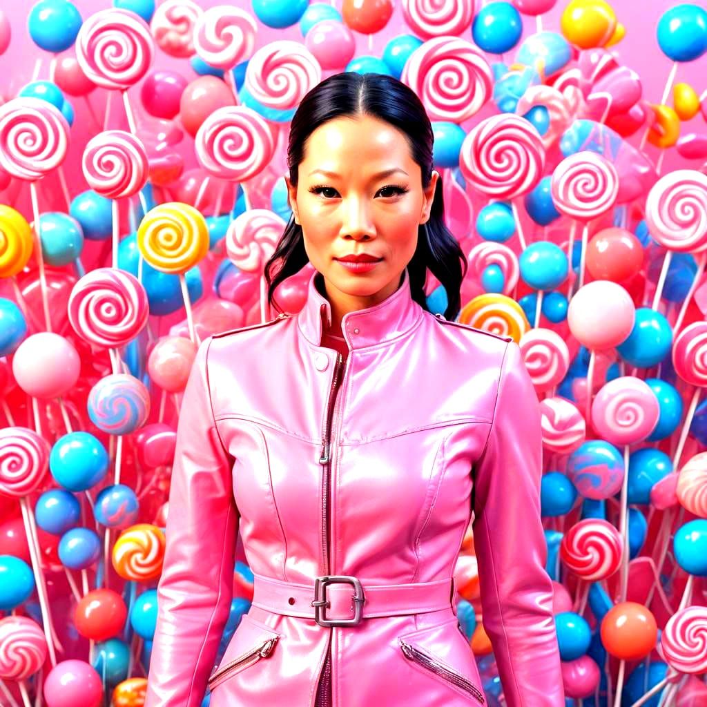 Lucy Liu in Pink Candyland Art Style