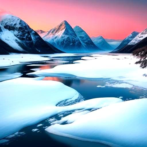 Snowy Fjord at Sunset: Professional Photography