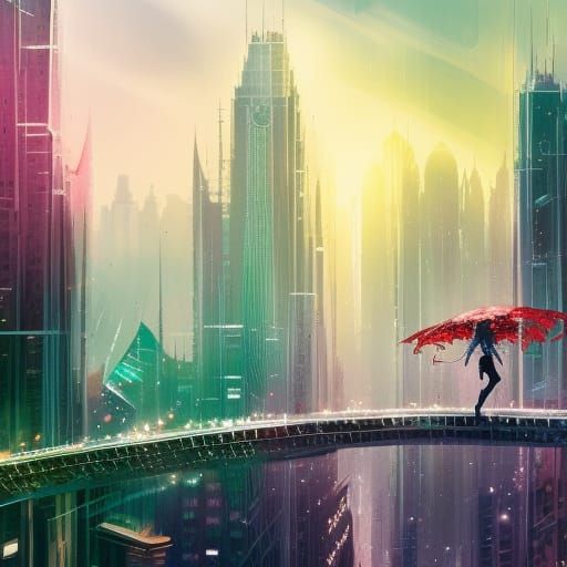 Ghost Spider Descending in Digital Painting Style