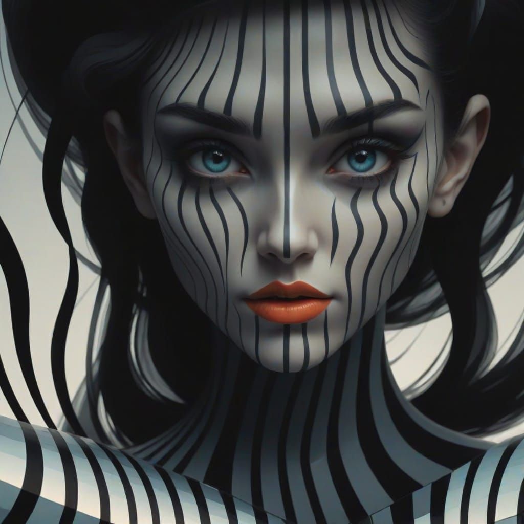 Slender Figure in Vibrant Comic Book-Inspired Cityscape