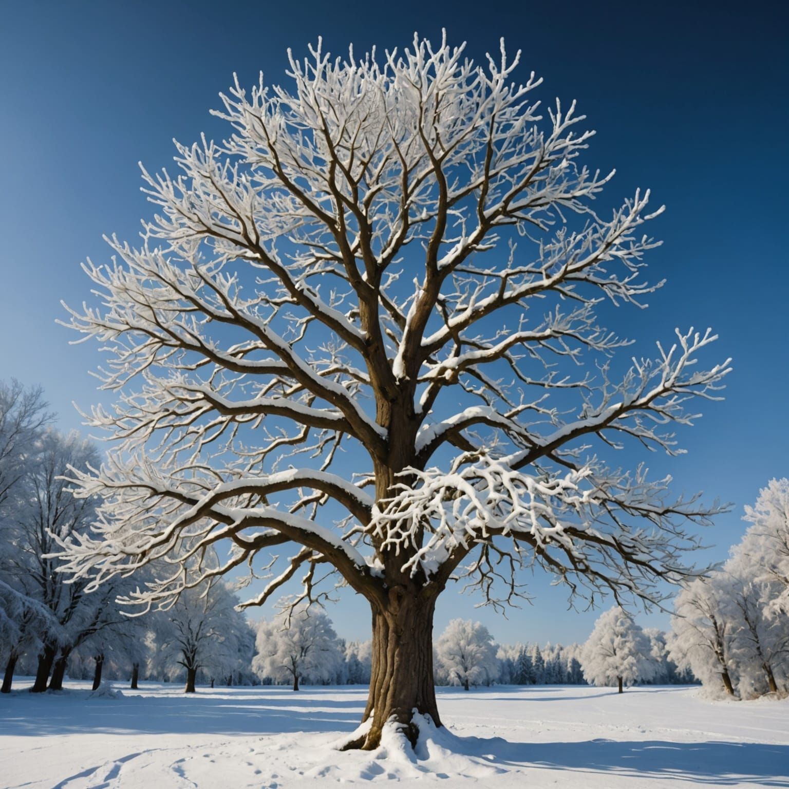 Majestic Winter Tree in a Royal Style