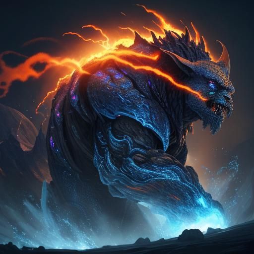 Metallic Cloud Elemental in Mystical Realm: Fantasy Art