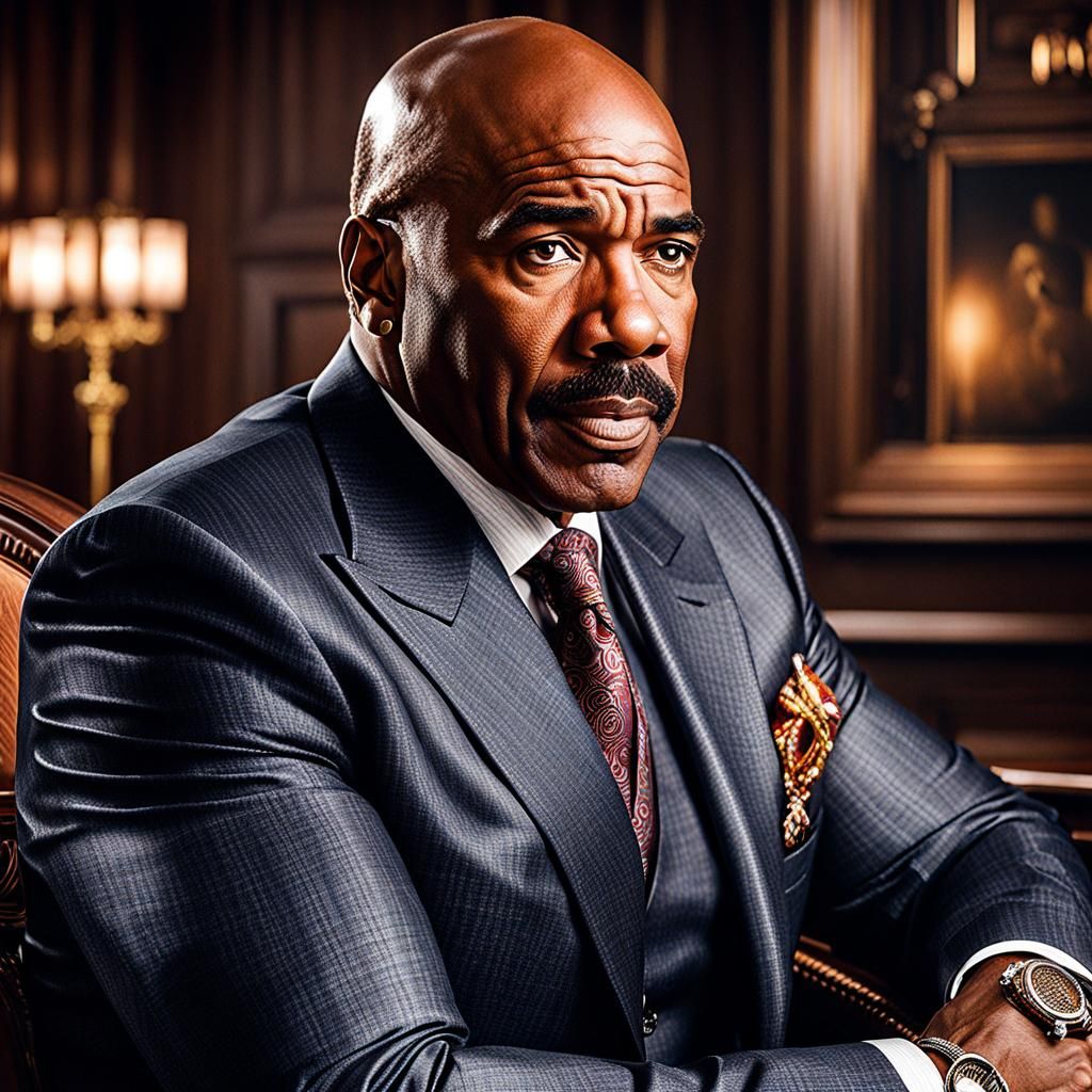 Hyperrealistic Portrait of Steve Harvey in HDR