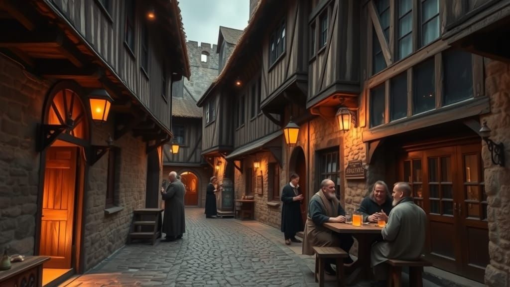 Medieval Taverns and Alleyways in a Living Museum