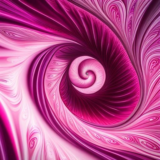 Pink Fractal Swirls in Professional Photography Style