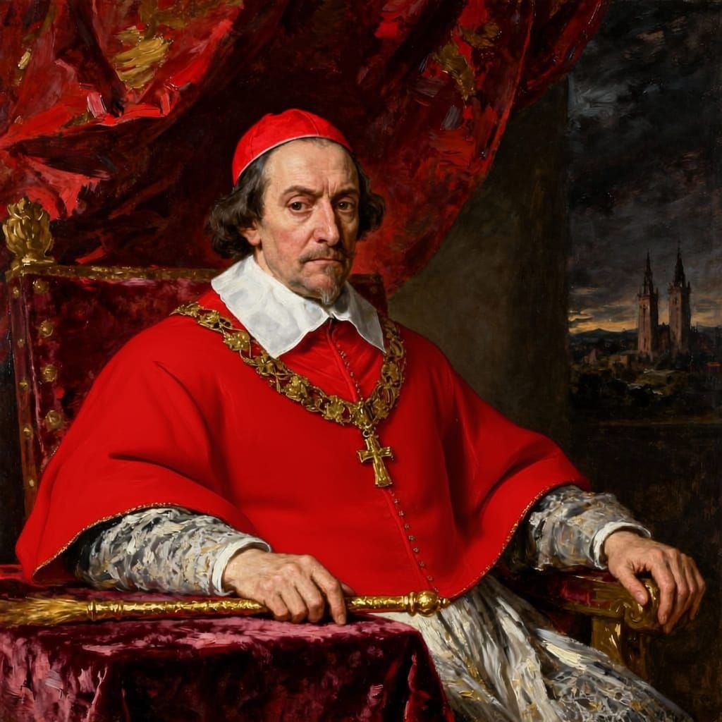 Cardinal Richelieu in a Red Cape