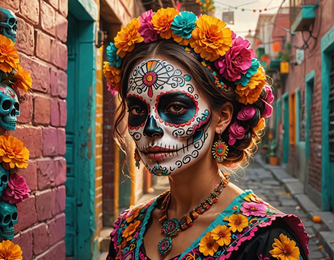 Dia de los Muertos Sugar Skull Woman