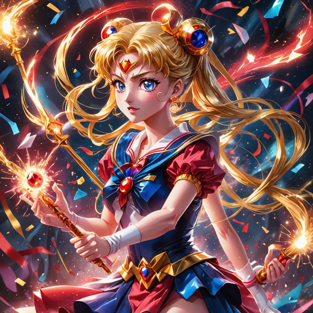 Sailor Moon Caught in a Magical Explosion