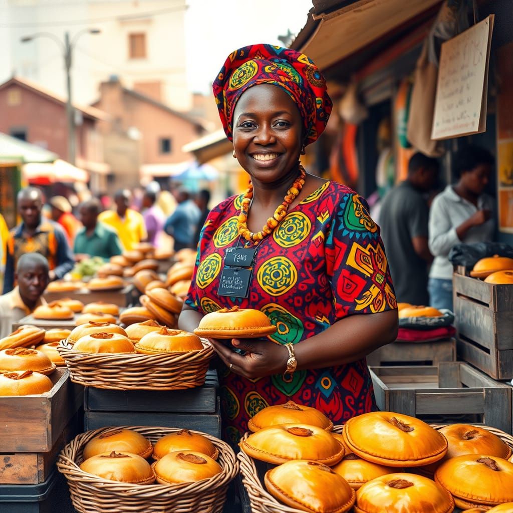 Warmth of African Market Culture in Vibrant Dashiki Colors