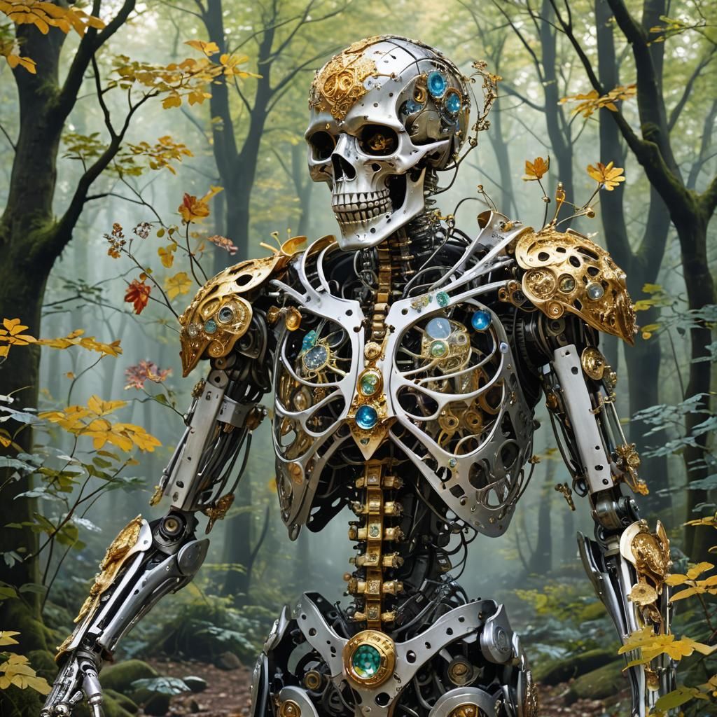 Mechanical Great White Shark with Jeweled Skeleton