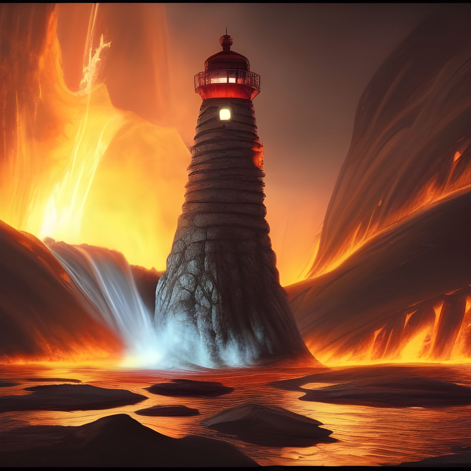 Ancient Underground Lighthouse in Lava Lake
