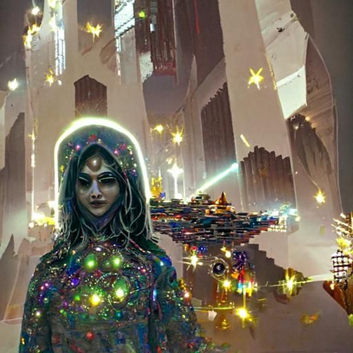 Star Woman Hero of Lights: 8-bit Pixel Art