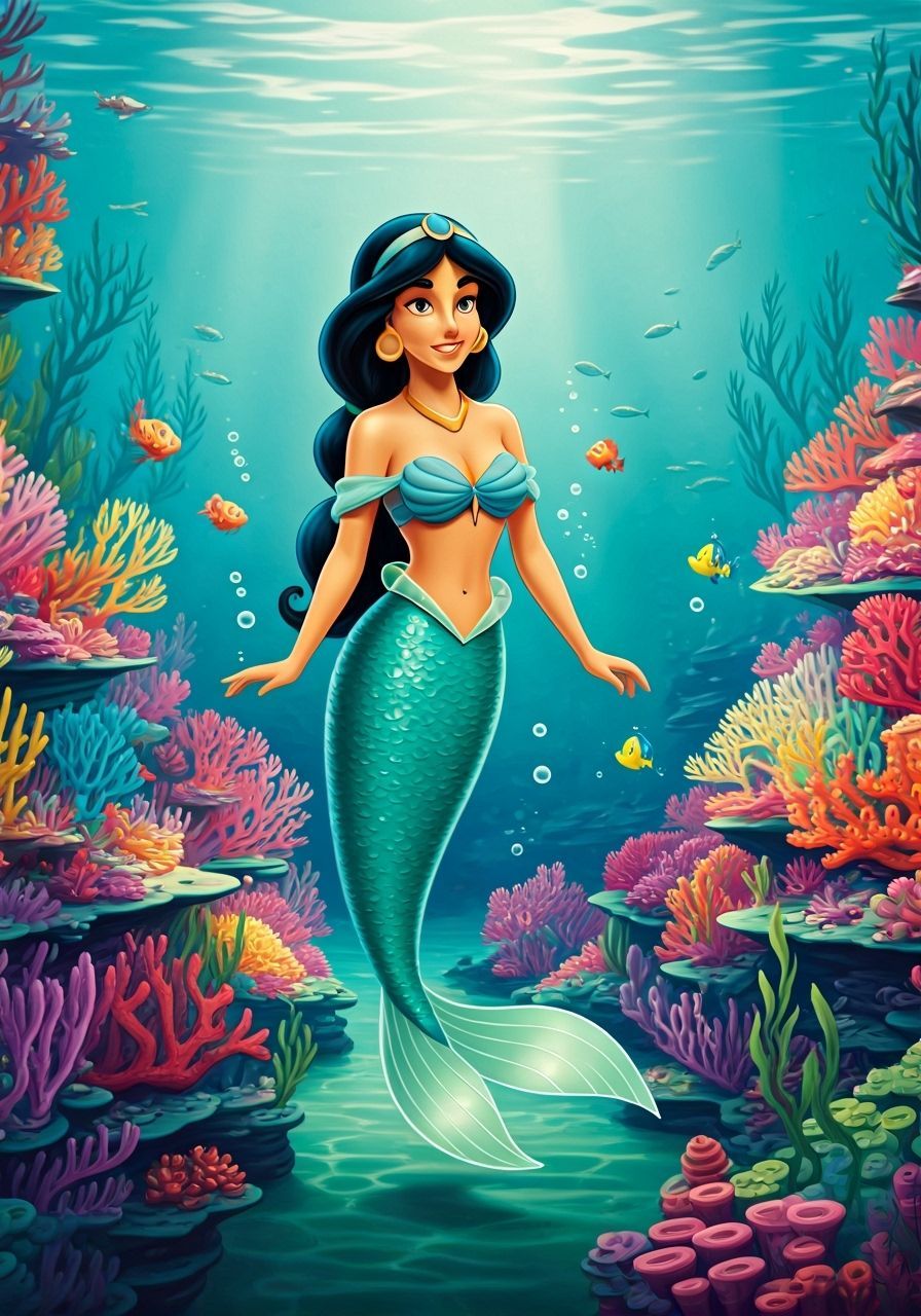 Jasmine as Ariel: A Magical Mermaid Movie Poster