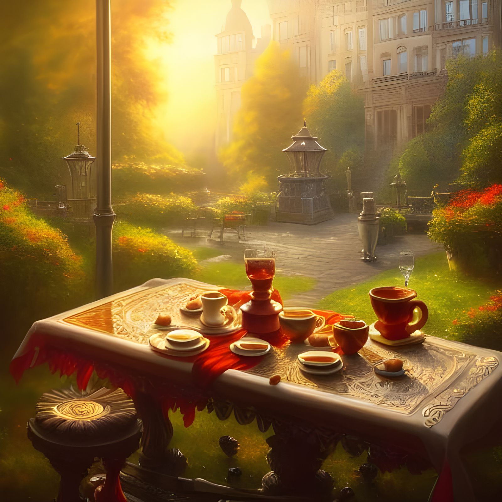 Peaceful Coffee Break in Conservatory Garden