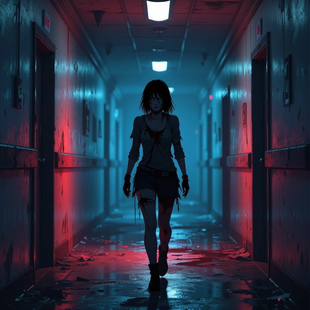 Terrifying Derelict Corridor in Dead Space Style