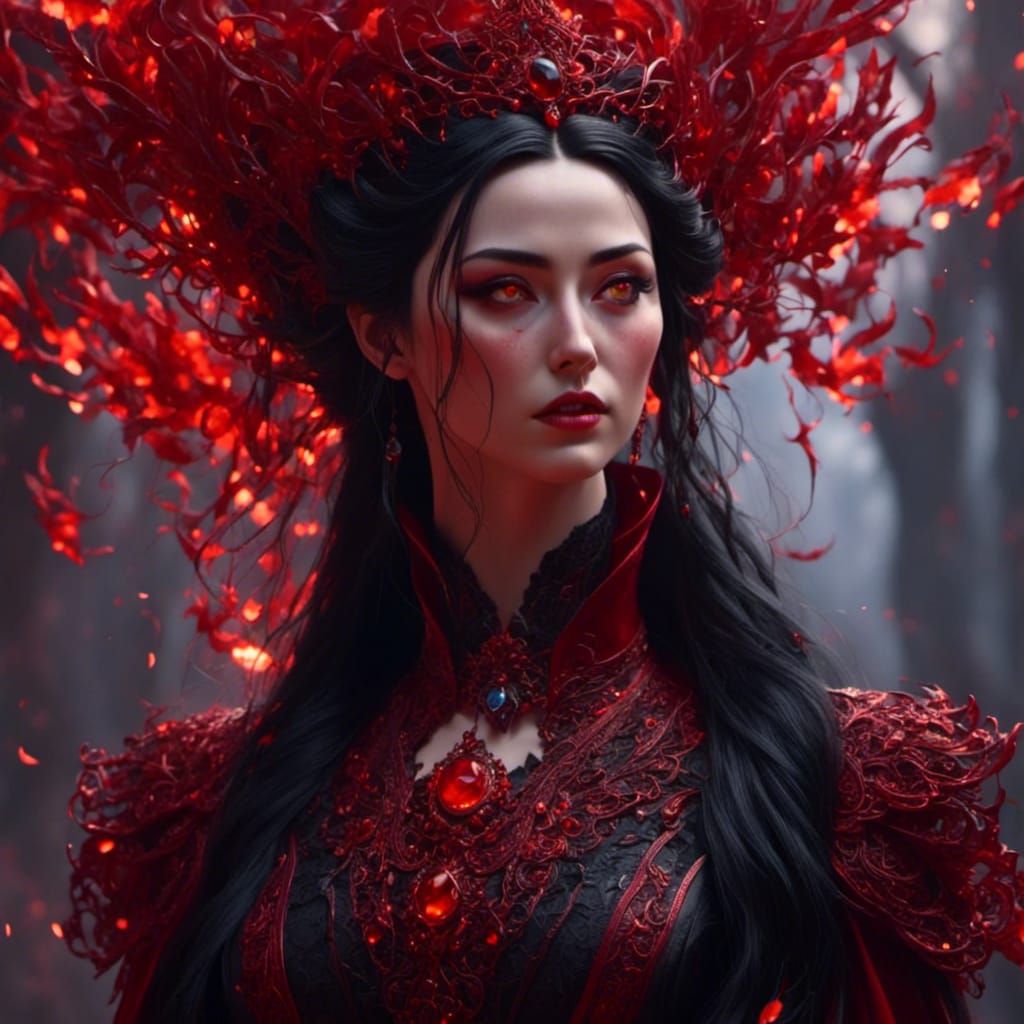 Detailed Portrait of a Vampire Woman