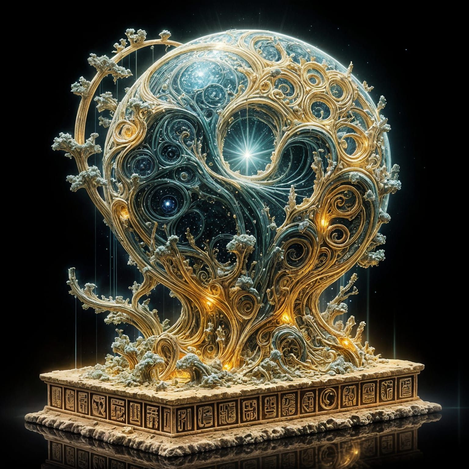 Celestial Sacred Sculpture in Ancient Egyptian Style