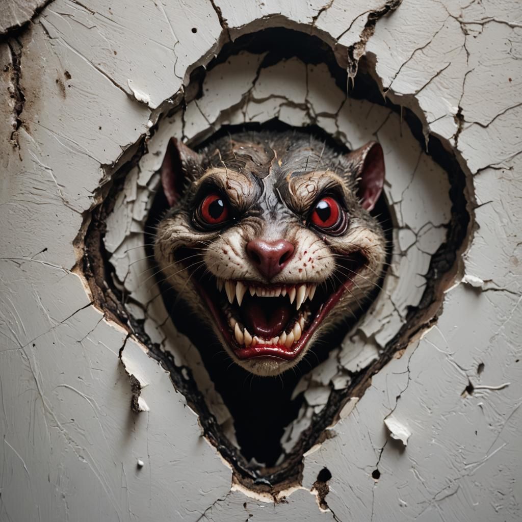 Vampire Gopher Emerges from Dark Hole