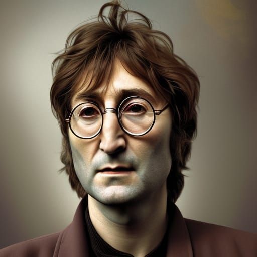 John Lennon Portrait in Watercolor Style