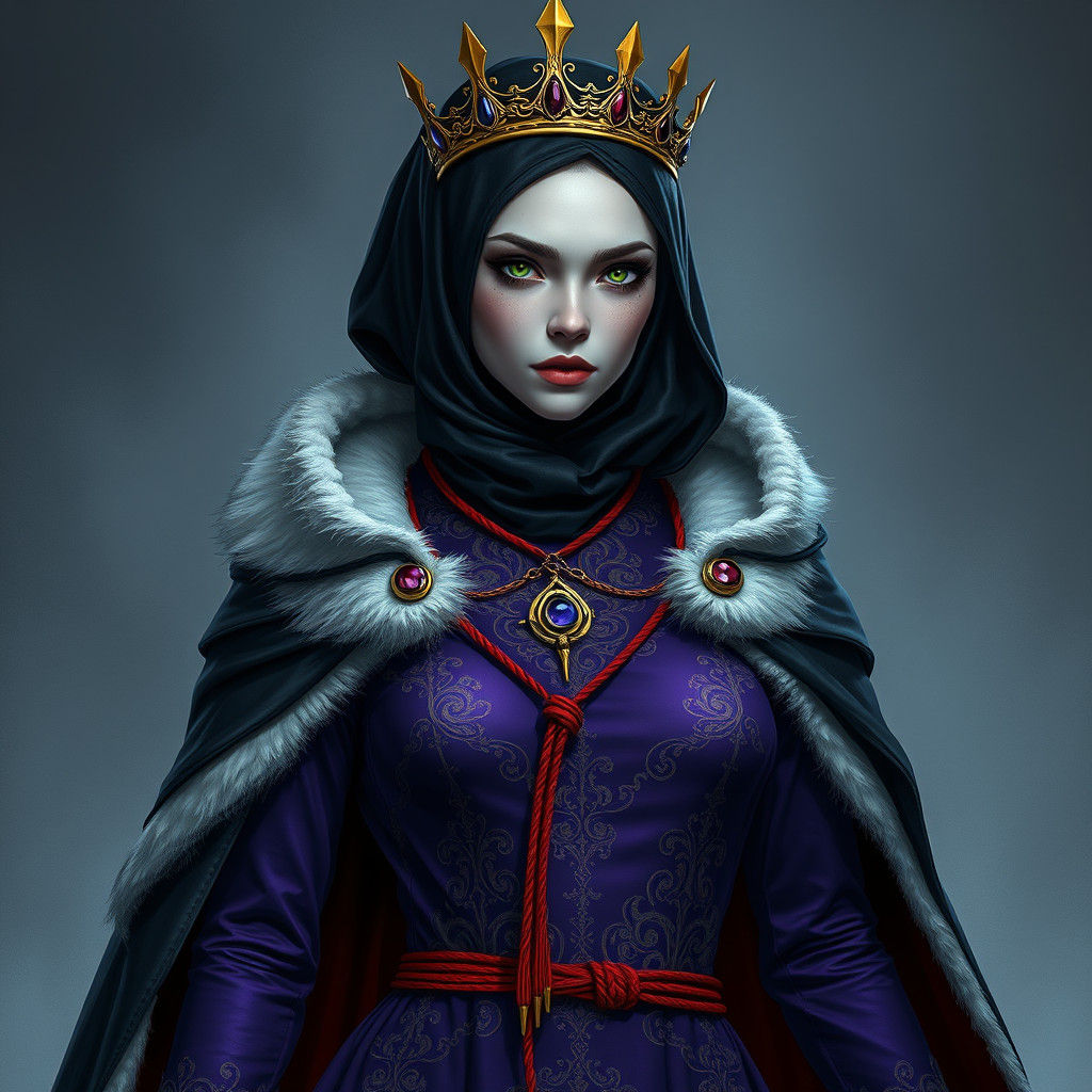 Icy Woman in Purple Gown: Fantasy Concept Art