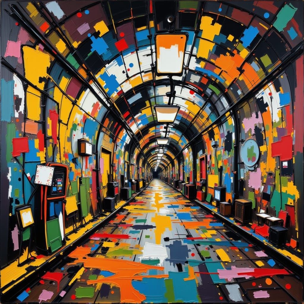 Leake Street Graffiti Tunnel in Vintage Style