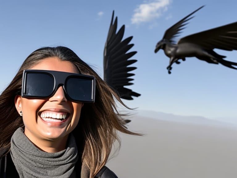 Selfie with Majestic Black Pegasus in 8K