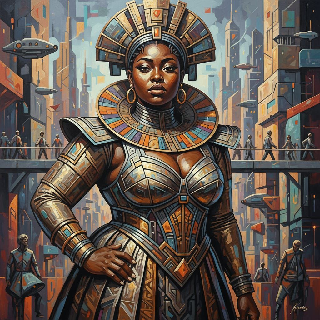 Afrofuturist Resilience in Cubist Style