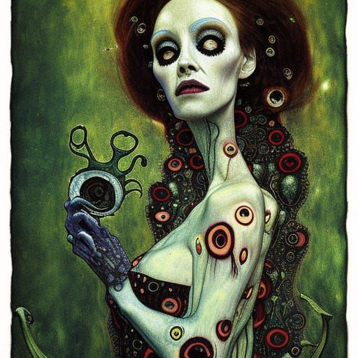 Eldritch Carnivorous Flowers in Sinister Biomechanical Style