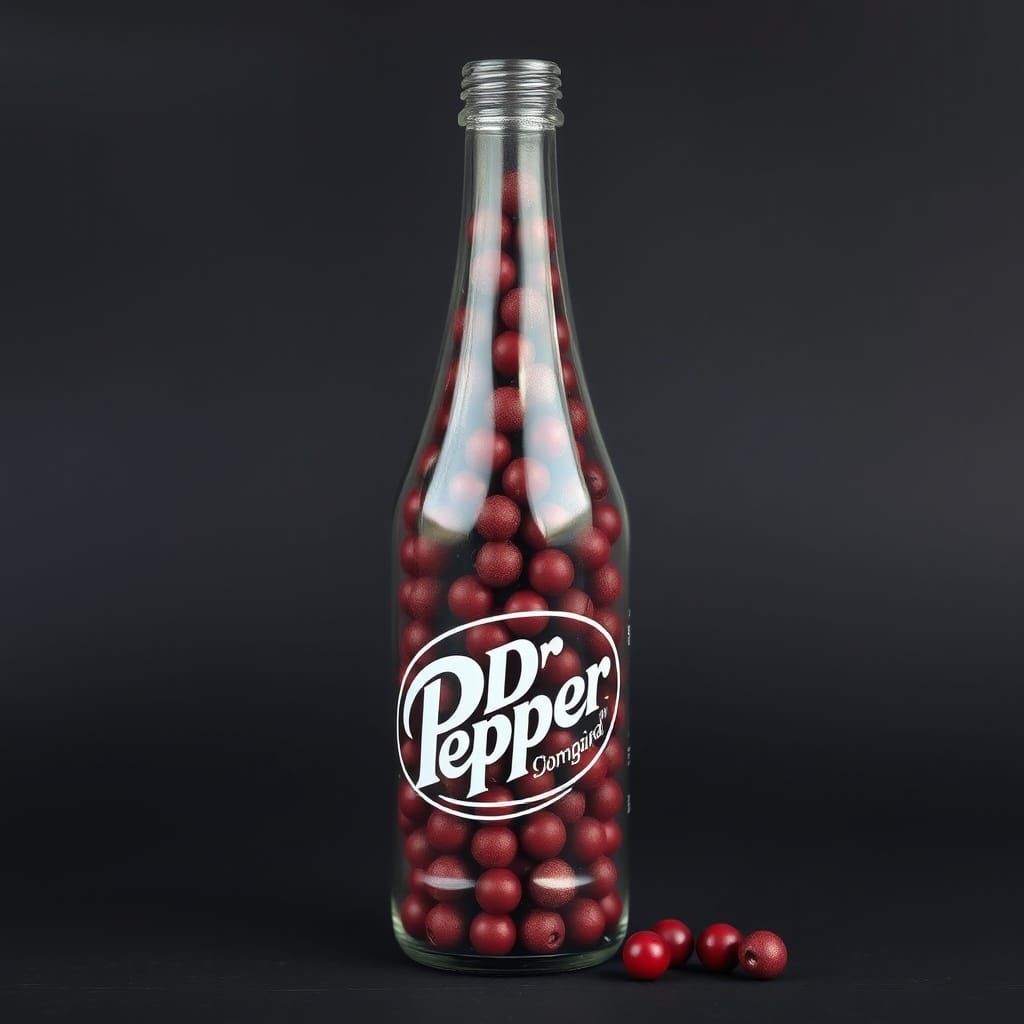 Dr. Pepper Filled with Maroon Wood Beads