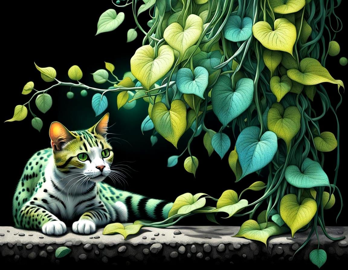 Feline Beauty in Iridescence